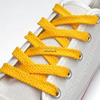 Желтые шнурки обувные плоские ыото