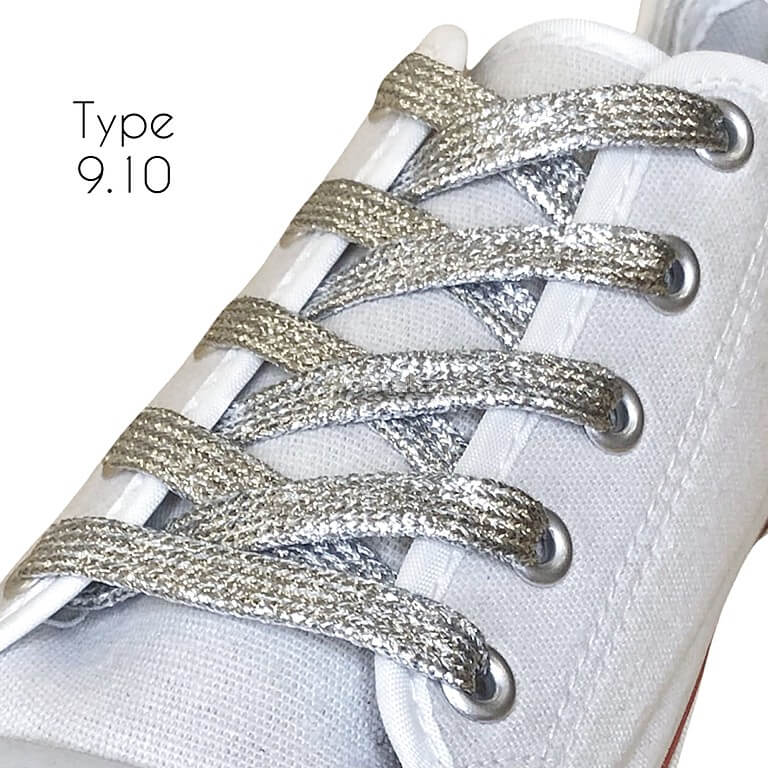 Обувные шнурки с люрексом серебро фото