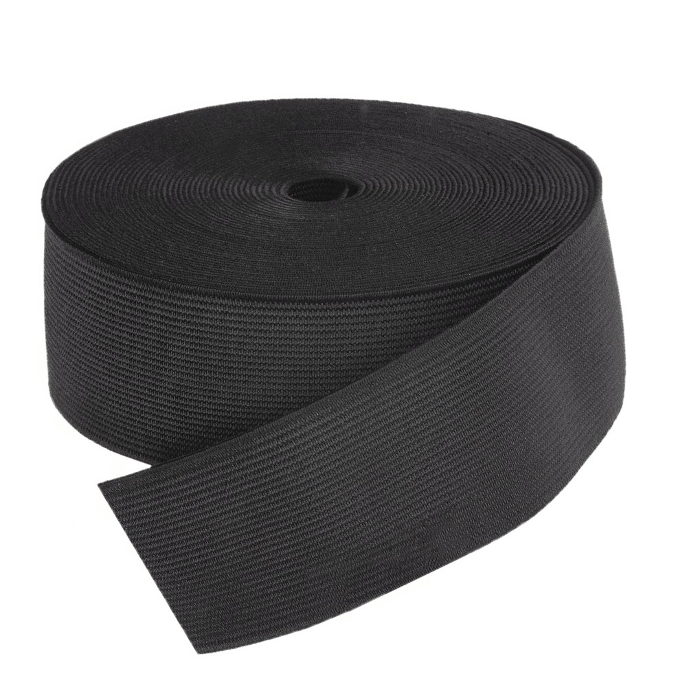 Черная резинка мотком 40 м Черная широкая резинка для одежды фото
